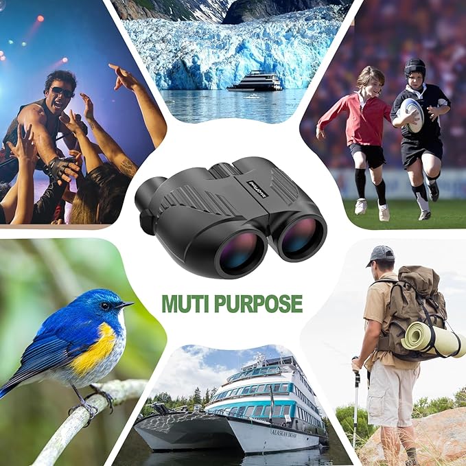 20x25 Compact Binoculars with Strap for Kids and Adults, Sharp Clear, Mini Low Weight Binoculars for Bird Watching,Hiking Outdoor, Cruise Ship,Concert-CubbioJoy