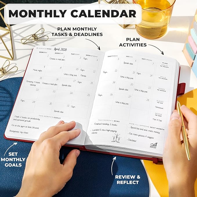 Clever Fox Planner Premium Edition – Undated Luxurious Weekly & Monthly Planner to Increase Productivity and Hit Your Goals – Organizer – Start Anytime, A5, Lasts 1 Year, Red (Weekly)-CubbioJoy
