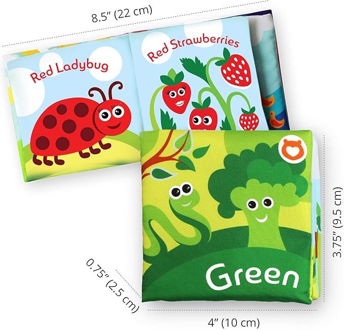 Cloth Books for Babies (Set of 9) - Color Recognition Series. Soft Books for Babies. Touch and Feel Crinkle Paper. Baby Learning Toys/Educational Toys for 3 Months to 4 Years Old-CubbioJoy