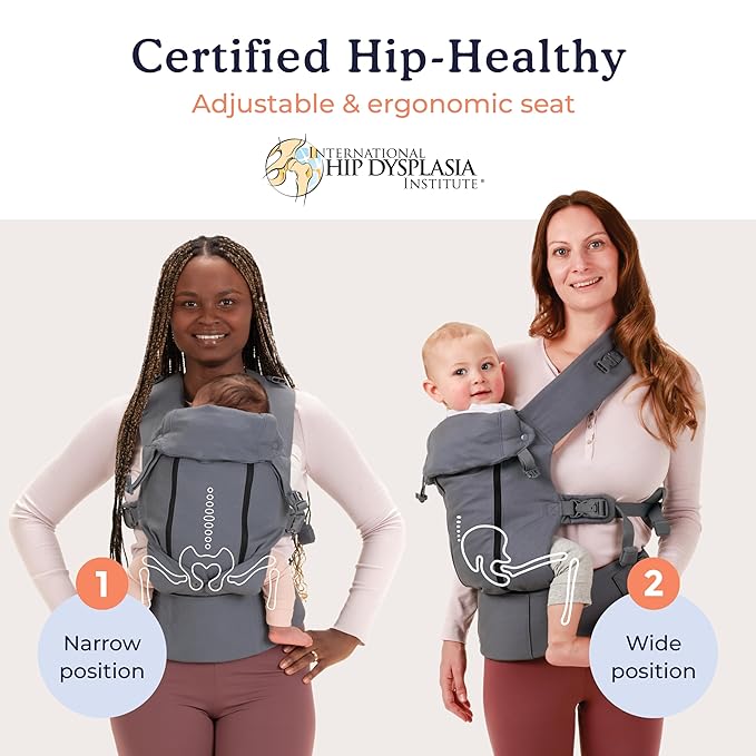Beco 8 Hybrid Baby Carrier from Newborn to Toddler (7-45lbs) - All in One Mesh Front and Hip Carrier Backpack with Adjustable Seat - Cooling, Ergonomic and Comfortable - Dark Grey-CubbioJoy
