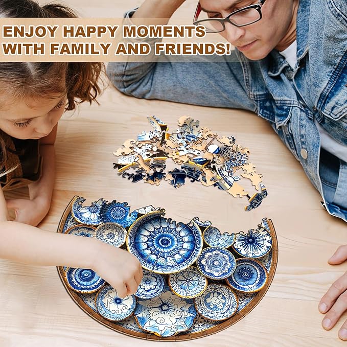 Jigfoxy Wooden Puzzles for Adults, Azulejo Dreams – Port Wood Puzzles Adult, Unique Animal Shape Wooden Jigsaw Puzzles for Adults, Birthday Gifts for Puzzle Lovers, Friend (S-8.5 * 8.4in-100pcs)-CubbioJoy