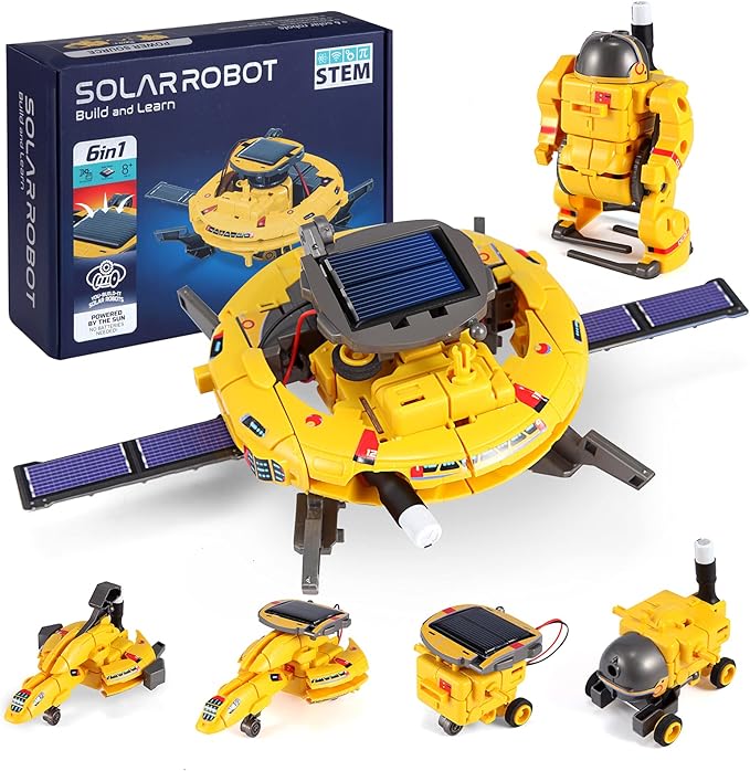 COBFDHA STEM Projects for Kids Age 8-12, Science Kits Boys, Solar Robot Space Toys Gifts 8-14 Year Old Teen Boys Girls, 120Pcs Building Experiments Robots Teenage Ages 9 10 11 12 , Yellow-CubbioJoy