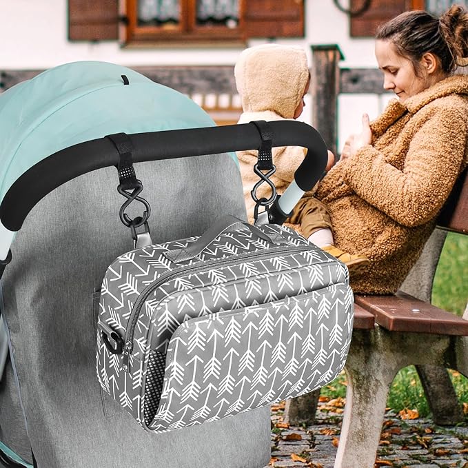 Accmor Stroller Organizer, Universal Stroller Organizer with Insulated Cup Holder Pocket, Dual Purpose Large Capacity Stroller Bag Caddy, Stroller Accessories Fits for Uppababy, Doona, Nuna Strollers-CubbioJoy