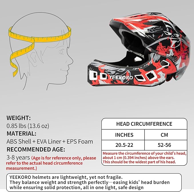 Kids Bike Helmet with Chin Guard, Adjustable Detachable Children’s Full Face Helmet for Girls and Boys, Cycling Helmets Skateboard, Scooter-CubbioJoy