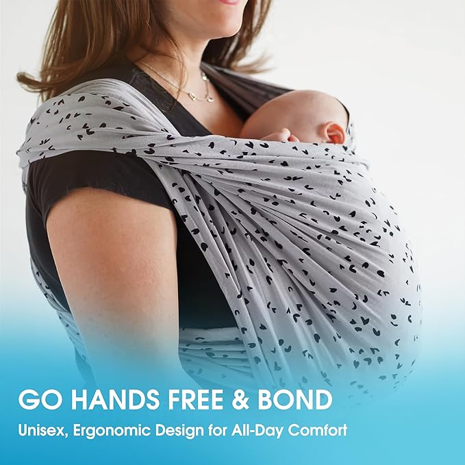 Baby K'tan Baby Wrap Carrier - Pre Wrapped and Simple as 1-2-3, Pillowy Soft, Slip On - Not Like Any Newborn Sling, No Rings, No Tying, No Buckles - Original Sweetheart Grey (Large)-CubbioJoy