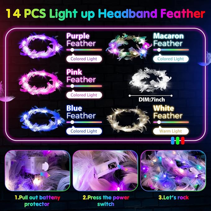142 PCS Glow in the Dark Party Supplies, 14PCS Foam Glow Sticks, 14PCS Light Up Headband,14PCS LED Glasses and 100PCS Glow Sticks Bracelets,for Glow Party, New Year, Wedding, Concert, Birthday-CubbioJoy