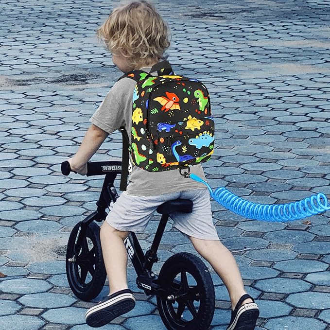 Accmor Toddler Backpack Leash, Cute Kids Backpack with Anti Lost Wrist Link, Mini Child Backpack Leash Baby Walking Harness for Travel, Small Dinosaur Backpack Tether for Boys Ages 1-3-CubbioJoy