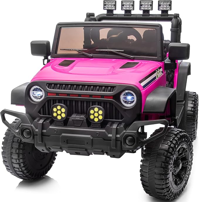 24V Kids Ride on Car, Kids Electric Vehicles Car Ride on Toy Truck for Toddlers w/Remote Control, 400W Motor - Pink-CubbioJoy