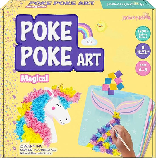 jackinthebox Poke Poke Art – Magical Theme, Mess-Free Fabric Art and Craft, Flower Pressing Kits, Gift for Kids, Girl Gifts, DIY Activity Boy Gift, Toys for Girls and Boys Ages 4 5 6 7 8-CubbioJoy