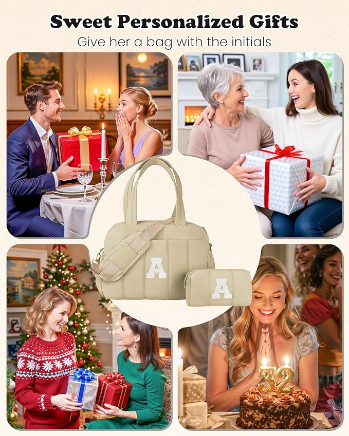 Birthday Gifts for Women-Monogram Duffle Bag, Weekender Bags for Women，Overnight Bag with Wet Pocket，Lightweight Travel Bags Personalized Gym Tote with Makeup Pouch-CubbioJoy