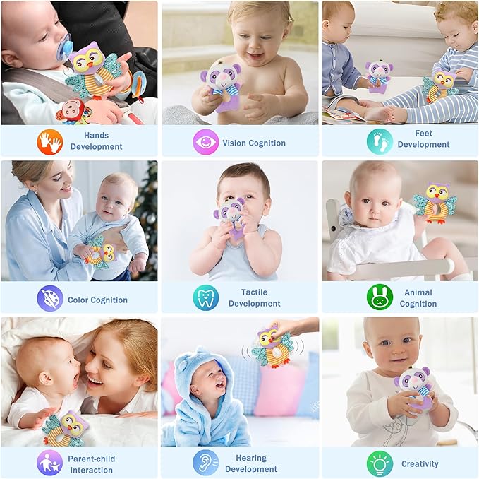 BLOOBLOOMAX Sock rattles for Babies 0-24 Months Baby Animal Foot Finder Educational Toys-CubbioJoy