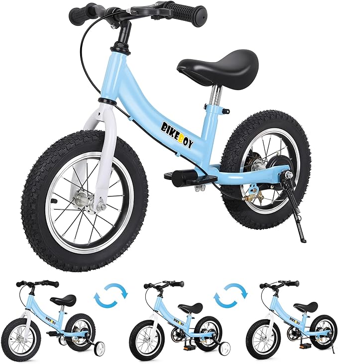 Balance Bike 2 in 1,The Dual Use of a Kids Balance Bike and Toddler Bike, for 2 3 4 5 6 7 Years Old -12 14 16 Inches with Training Theory, Brake, Pedal-CubbioJoy