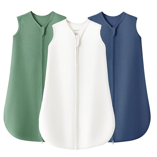 JELLYMONI Baby Sleep Sack 18-24 Months 100% Cotton Wearable Blanket, 0.5 TOG Soft Lightweight Toddler Sleeping Sack 3 Pack 2-Way Zipper Newborn Sleep Sacks-CubbioJoy