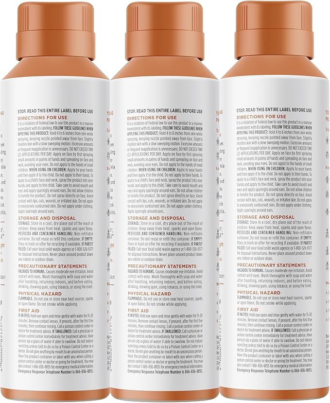Citrus + Sandalwood Insect Repellent, 12-Hour Mosquito & Tick Protection, Picaridin-Based, Water-Based, Lightweight, Quick-Drying, Vanishing Scent, DEET Alternative, Face & Body Use,3 Pack-CubbioJoy