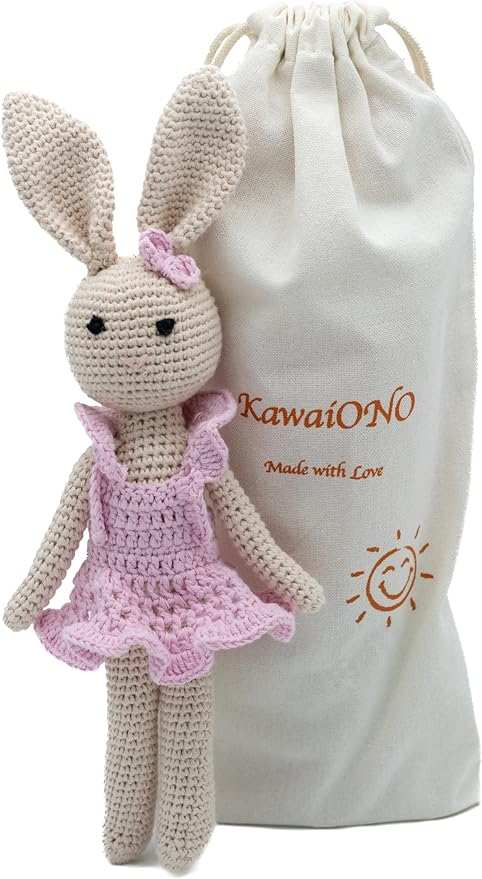 Bunny Family Mom, Handmade Crochet Plushie Doll, Amigurumi, Baby/Toddler Doll-CubbioJoy