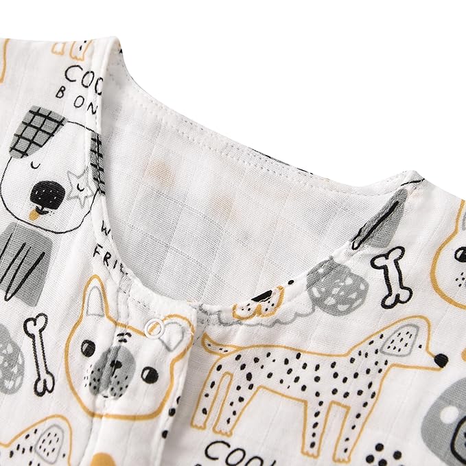 Baby Sleep Sack 2-4 T Baby Wearable Blanket 100% Organic Cotton 0.5 TOG Toddler Sleeping Sack 2- Way Zipper Soft Lightweight X-Large Pup-CubbioJoy