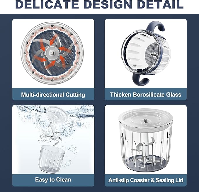 Baby Food Maker, 10-in-1 Baby Food Processor Set with 2 Glass Bowls (600ml+300ml), Baby Food Blender for Baby Puree, Fruit, Meat, Vegatable, Baby Food Storage Containers, Baby Essentials-CubbioJoy