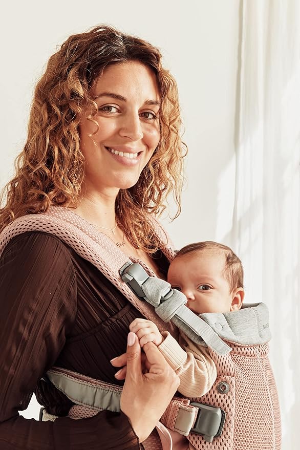 BabyBjörn Baby Carrier Harmony, Dusty Pink, 3D Mesh | 3-in-1 Ergonomic Baby Carrier; Newborn, Facing-in, Outward-Facing, and Back Carrying Positions Supported (7-40 lbs), Newborn to Toddler-CubbioJoy