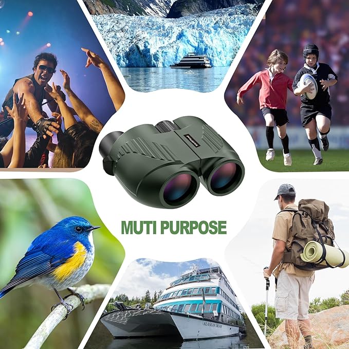 20x25 Compact Binoculars with Strap for Kids and Adults, Sharp Clear, Mini Low Weight Binoculars for Bird Watching,Hiking Outdoor, Cruise Ship,Concert-CubbioJoy