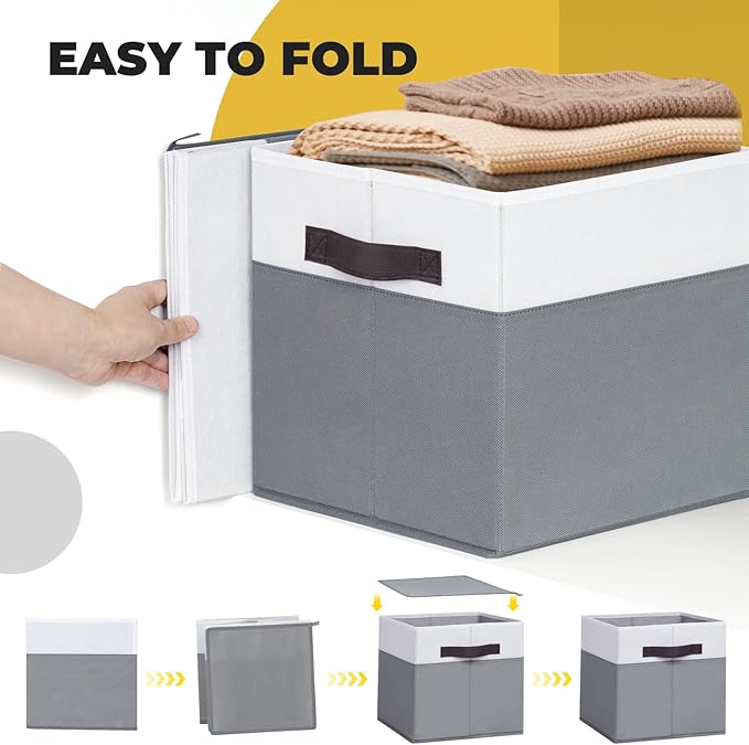 Criusia Storage Cubes for Cube Organizer - 13 inch Fabric Storage Bins for Organizing Clothes Toys Blanket -8 Pack Versatile Storage Baskets for Shelves/Storage and Organization for Bedroom RV Closet-CubbioJoy