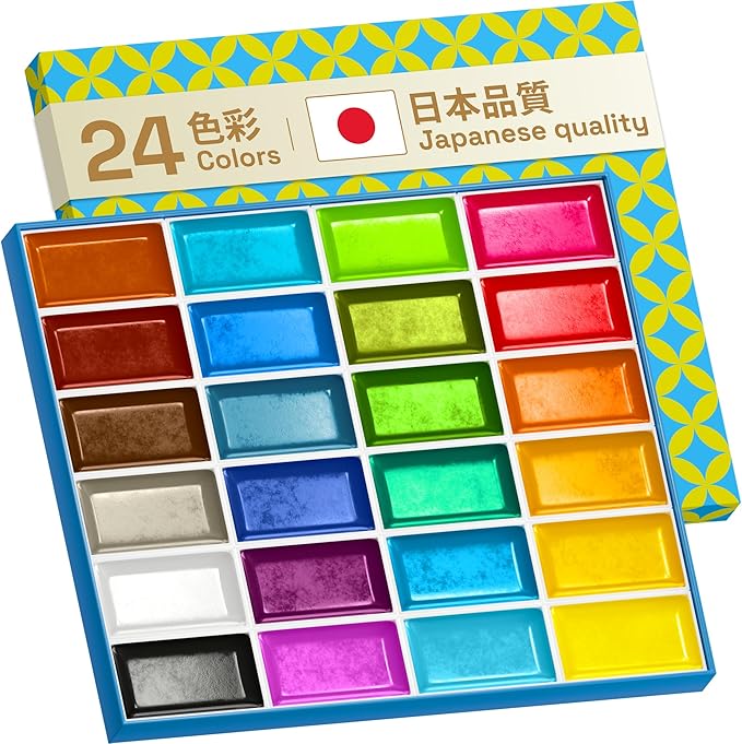 ARTISTRO Professional Watercolor Paint Set for Adults - 24 Pigment-Rich Colors, XL Pans, ASTM-I Lightfastness, High Tinting Strength Watercolor Set for Professionals made by Professionals-CubbioJoy