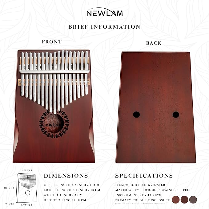 Kalimba Thumb Piano 17 Keys, Portable Mbira Finger Piano Gifts for Kids and Adults Beginners-CubbioJoy