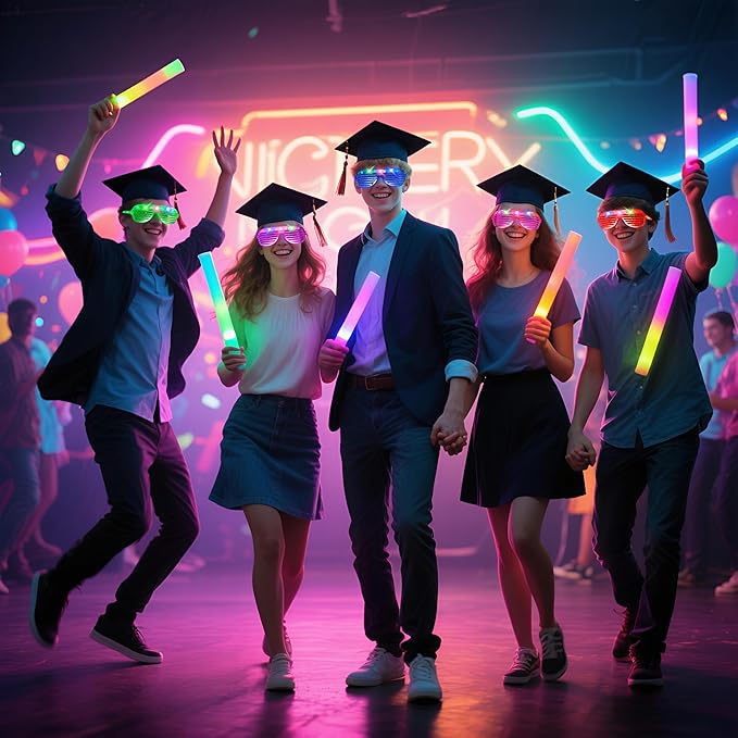 40 PCs LED Glasses,Light Up Glasses,Glow Glasses Glow In The Dark Party Supplies Suitable For Kids/Adults, 3 Light up Modes, 5 Neon Colors Rave Party,Wedding, Birthday, Concert, New Year, Carnival-CubbioJoy