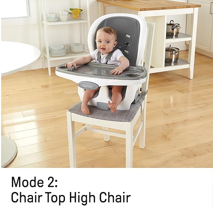 Ingenuity SmartClean Trio Elite 3-in-1 Convertible Baby High Chair, Toddler Chair, and Dining Booster Seat, For Ages 6 Months and Up, Unisex - Slate-CubbioJoy