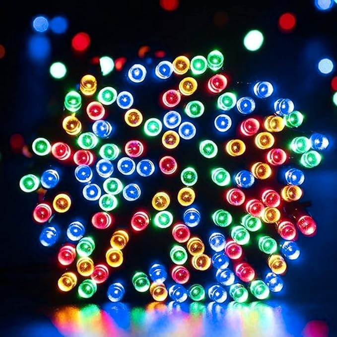 Dazzle Bright Christmas String Lights, 100 LED 33 FT Connectable Fairy Lights with 8 Modes, Waterproof Christmas Decorations for Indoor Outdoor Holiday Party Home Tree Decor (Multi-Colored)-CubbioJoy
