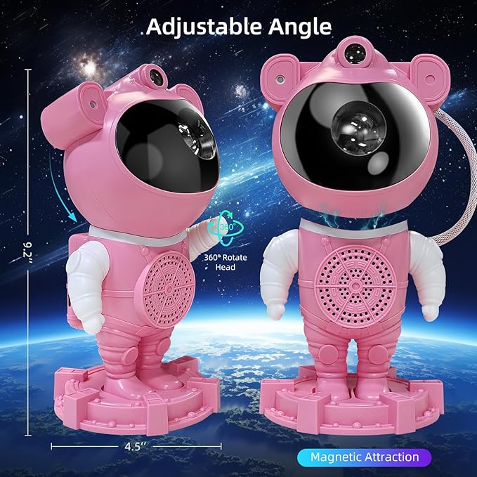 Astronaut Galaxy Projector Starry Projector, Bluetooth Music- White Noise for Sleep-Star Moon Nebula Night Light for Bedroom,360° Adjustable Galaxy with Remote,Timer,Star Light Projector-CubbioJoy