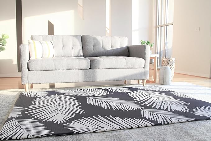 Cushmat Stylish Reversible Foam Play Mat (Large, Alpha - Palm Char) - Soft, Waterproof, Durable Play mat for Infants, Babies, Toddler, Kids & Grownup - 6.5ft x 4.5ft-CubbioJoy