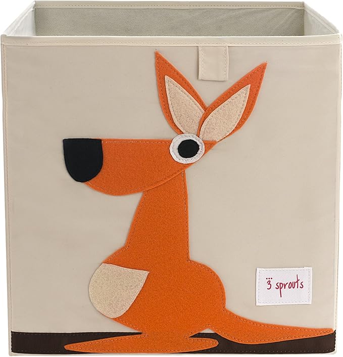 3 Sprouts Toy Storage Organizer: Toy Box Cube Organizer for Playroom, Nursery - Foldable Storage Bin - Kangaroo-CubbioJoy