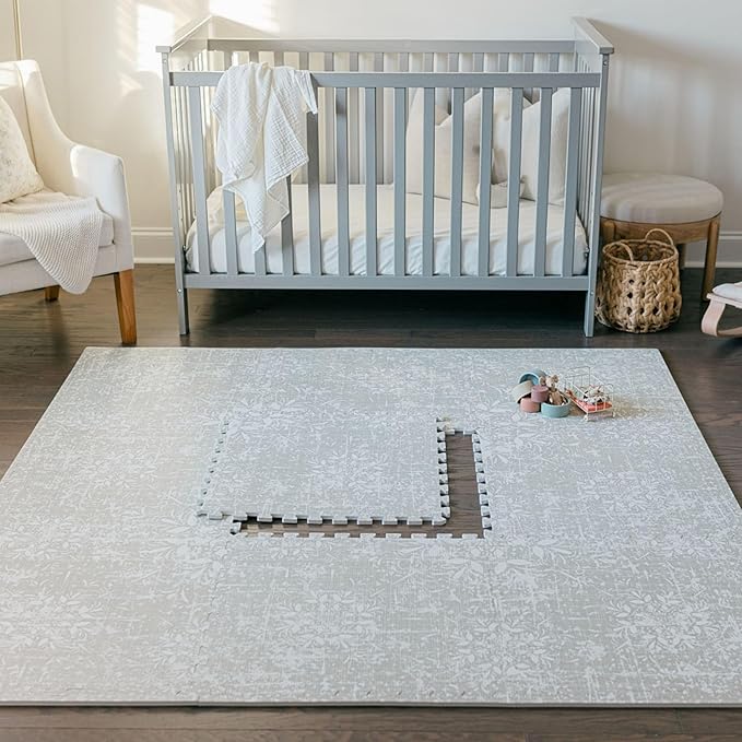 Baby Play Mats for Floor - Eden (4x6ft) - Premium EVA Foam Play Mat for Babies & Toddlers - Perfect for Tummy Time, Crawling, Playroom - Stylish & Comfortable Kids Play Mat-CubbioJoy
