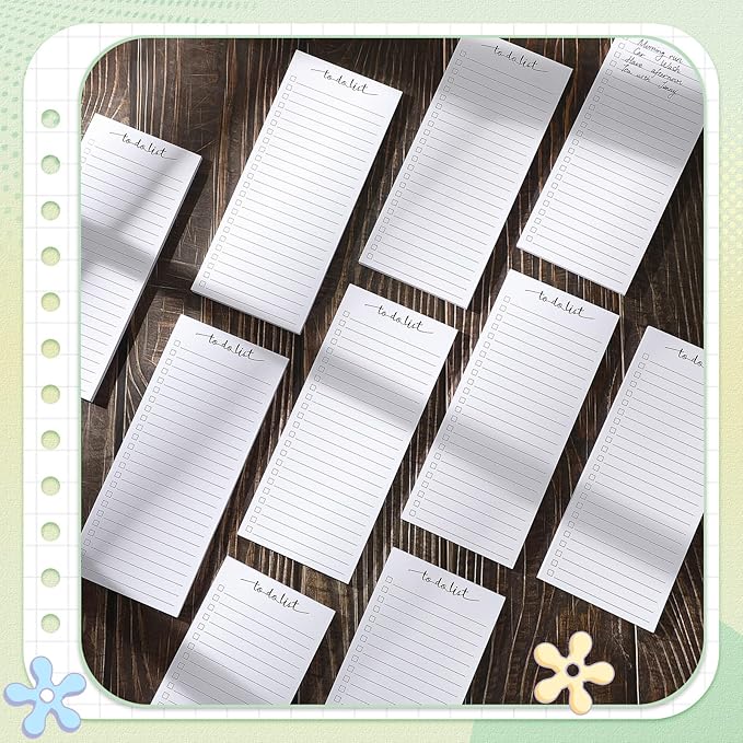 Censen 10 Pack 500 Sheets To Do List Notes Daily Checklist Notepads with 50 Sheets Each Undated Color Memo Pad Block Shopping List Pad Weekly Plan Notepad Organizer Planners(White,Lined)-CubbioJoy