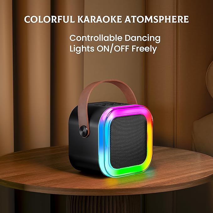 IROO Mini Karaoke Machine for Kids, 2025 TOP Toys Birthday Gifts Ideas for Girls Ages 4, 5, 6, 7, 8, 9, 10, 12+ Years Old, Portable MP3 Player with 2 Wireless Mics for Party(Black)-CubbioJoy