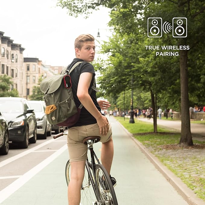 Altec Lansing Baby Boom XL - Waterproof Bluetooth Speaker, Wireless & Portable Speaker for Travel & Outdoor Use, Deep Bass & Loud Sound, 1 Pack, Red-CubbioJoy