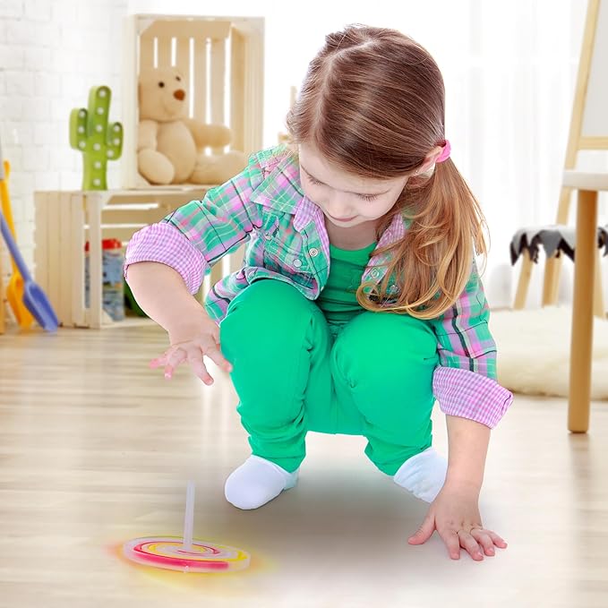 ArtCreativity Lollipop Glow Sticks for Kids - Set of 12 Spinner Light Up Sticks - Halloween Glow Stick Light Up Party Favors - Glow in The Dark Accessories-CubbioJoy