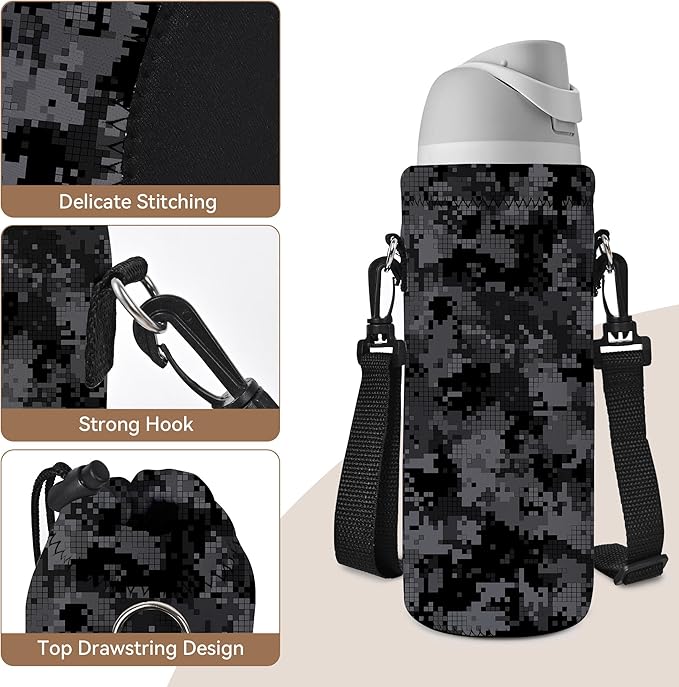 AUPET Water Bottle Bag Carrier,24oz/32oz Insulated Neoprene bottle Sling Holder Case Pouch Cover for 1000ML/750ML Bottles with Shoulder Strap for walking-CubbioJoy