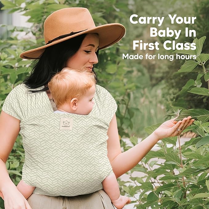 KeaBabies Baby Wrap Carrier - All in 1 Original Baby Carrier Newborn to Toddler Sling, Easy to Wear, Hands Free Bonding, Lightweight, Breathable Infant Wraps (Chevron Maze)-CubbioJoy