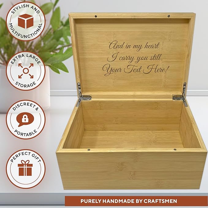 Dad Gifts from Son - Custom Engraved Wooden Box with Kids Names, Unique First Father's Day Gift Ideas, Customized Gifts for Dad for Christmas, Papa Grandpa Gift Fathers Day from Grandkids 11x8x4.75 in-CubbioJoy