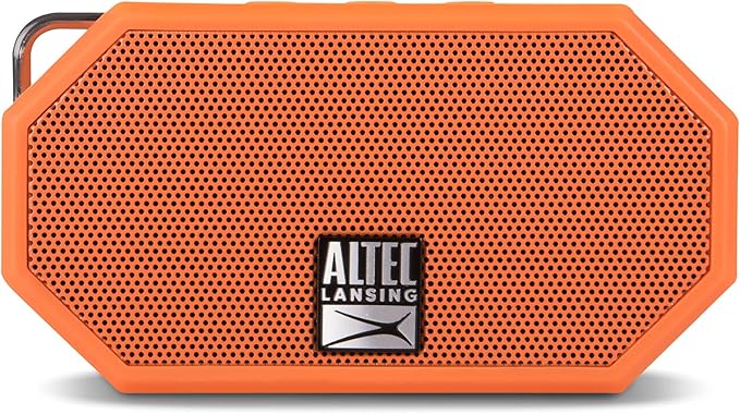Altec Lansing Mini H2O - Waterproof Bluetooth Speaker, IP67 Certified & Floats in Water, Compact & Portable Speaker for Hiking, Camping, Pool, and Beach,Orange-CubbioJoy