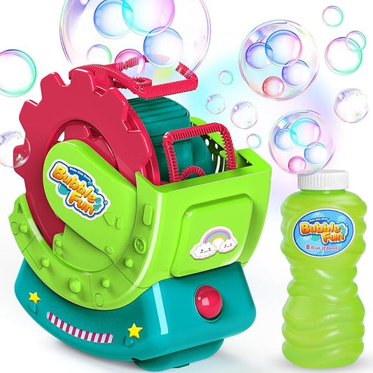 Bubble Machine for Toddlers Kids & Pets, with 8oz Safe Solution, Extra Large & Bubbles in Bubble Maker, Children & Pets Dog Toys Gift, Indoor/Outdoor Birthday Wedding Party Bubble Blower-CubbioJoy