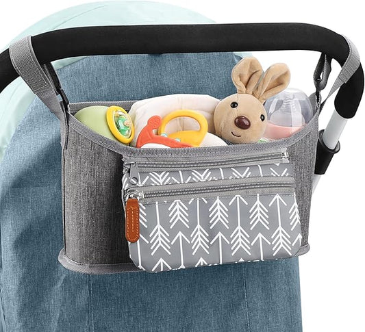 Accmor Universal Stroller Organizer with Detachable Phone Bag, Stroller Bag Caddy Organizer Stroller Accessories for Uppababy, Baby Jogger, Nuna, Doona, Britax Strollers-CubbioJoy