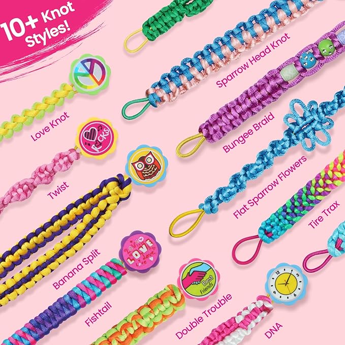 IQKidz Friendship Bracelet Making Kit - Make Bracelets Craft Toys for Girls Age 8-12 yrs, Cool Birthday Gifts for 6 7 9 10 11 Years Old Kids, Christmas Gift Set-CubbioJoy