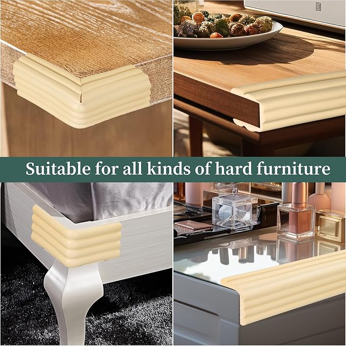 Corner Protector for Baby, Widen Edge Protector with Adhesive Backing, Baby Proofing Edge Corner Protectors Self Adhesive Furniture Corner Guard Bumper for Table, Desk, Fireplace (White, 16.4ft)-CubbioJoy