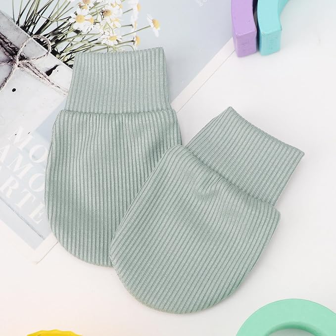 BQUBO 6 Pairs Newborn Baby Boys Girls Mittens 0-6 Months Unisex-Baby Infant Mittens Elastic No Scratch Wrist Gloves-CubbioJoy