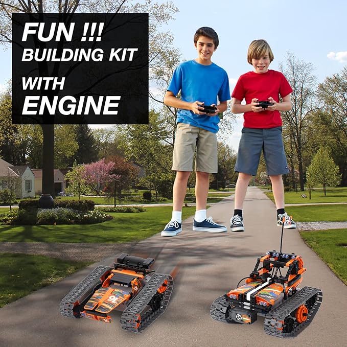 BIRANCO. STEM Remote Control Building Kit 3 in 1 RC Tracked Racer/Tank/Robot Engineering Toys, Science Construction Play Set, Toy Car Christmas for Boys & Girls Age 8-12 (392pcs)-CubbioJoy