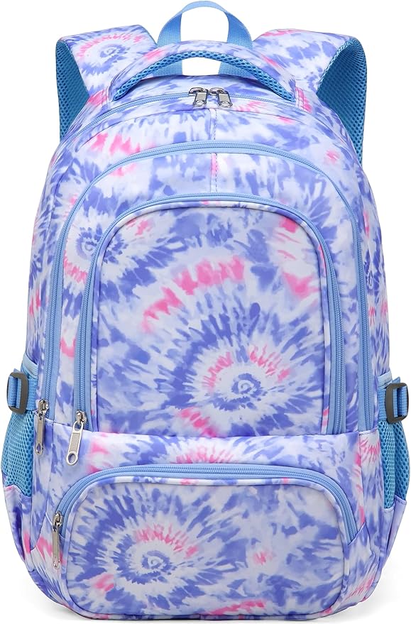 BLUEFAIRY Kids Backpack for Girls Elementary Primary Middle School Bags for Aged 8-10 for Teens Childs Bookbags Back to School Book Bags Cute Mochilas para Niñas Tie-dye Violet-CubbioJoy