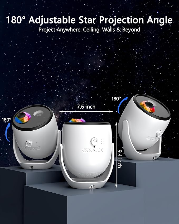 3D Galaxy Projector, Star Projector with 65 Dynamic Scenes, HD Planetarium Projector Night Light with Bluetooth Speaker for Room, Gift for Kids Adults, Relaxing Ambiance-CubbioJoy