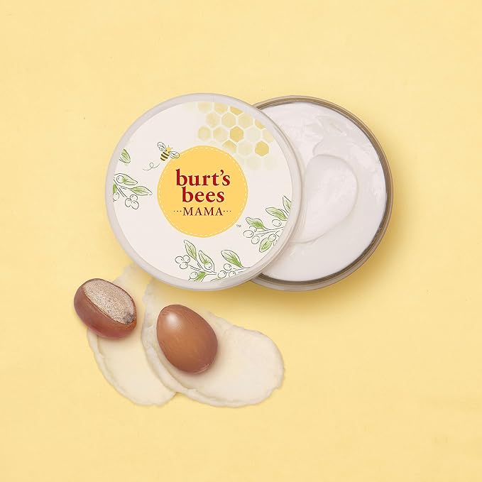 Burt's Bees Mama Belly Butter Stretch Mark Cream for Pregnancy Massages Body & Reduces Scar Appearance, Prenatal & Postnatal Tummy Skin Care, Shea Butter & Vitamin E Rich Formula, 6.5 Oz Tub-CubbioJoy